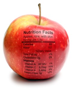 Apple with nutriton facts